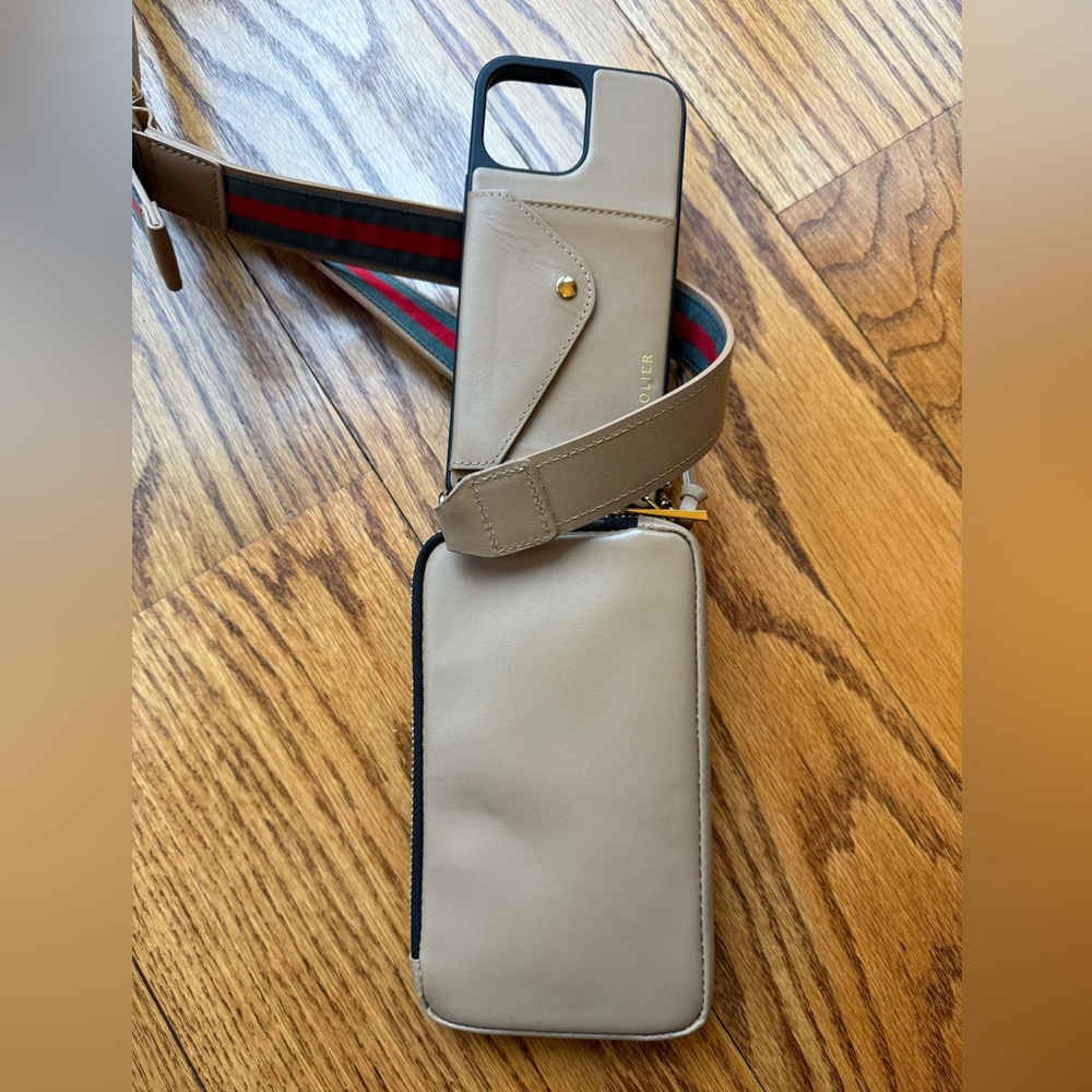 Bandolier Tan Crossbody Phone Bag Pouch Kimberly Strap iPhone 13 Pro Max case - Picture 4 of 8